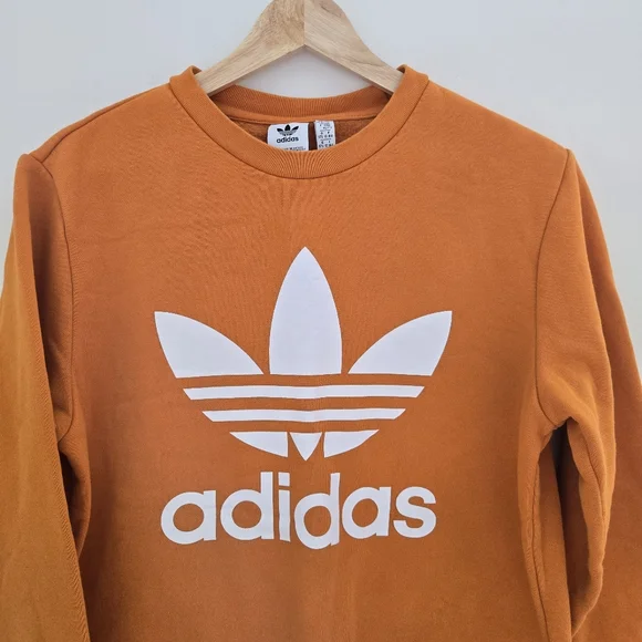 Adidas Orange Long Sleeve Crewneck Sweatshirt - Picture 4 of 6